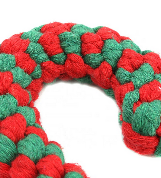 Candy Cane Rope Toy Red and Green